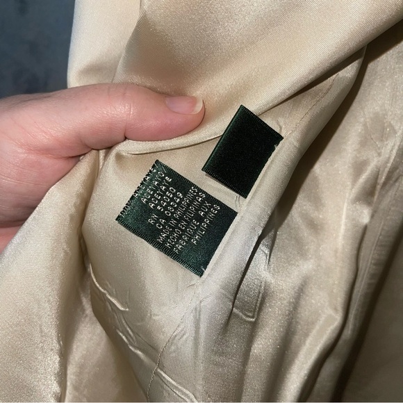 Lauren Ralph Lauren LRL Cream Blazer Faux Pockets 12P Petite Career Work Office - Picture 5 of 16
